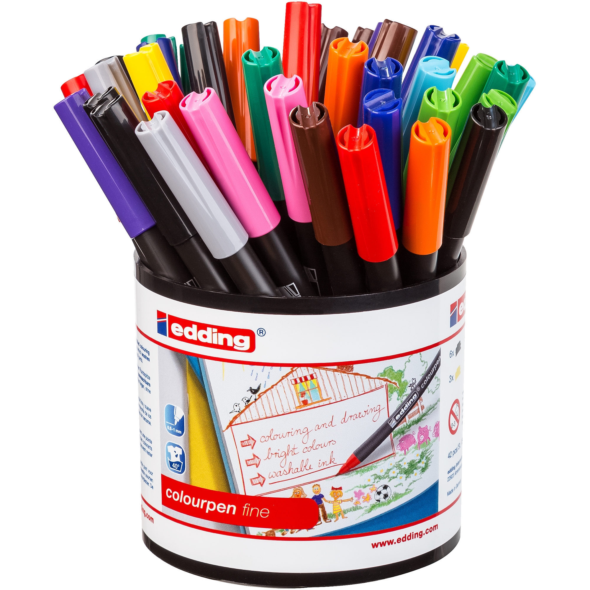 Edding Colourpen Fine - Assorted - Pack of 42